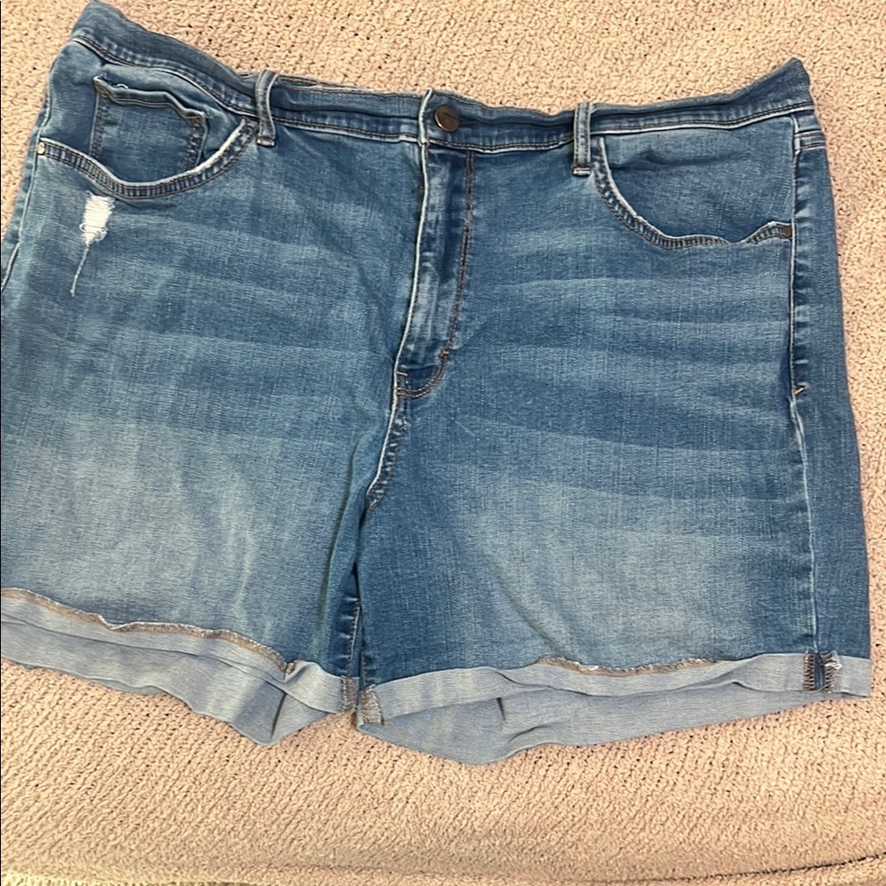 a.n.a. Blue Denim Women's Shorts